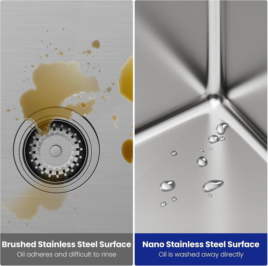 JOMOO 30'x18' Undermount Kitchen Sink, 304 Stainless Steel Handmade Single Bowl Deep Basin Sink with Accessories, Round Corners, Ideal for Kitchen, Bar, Laundry, RV