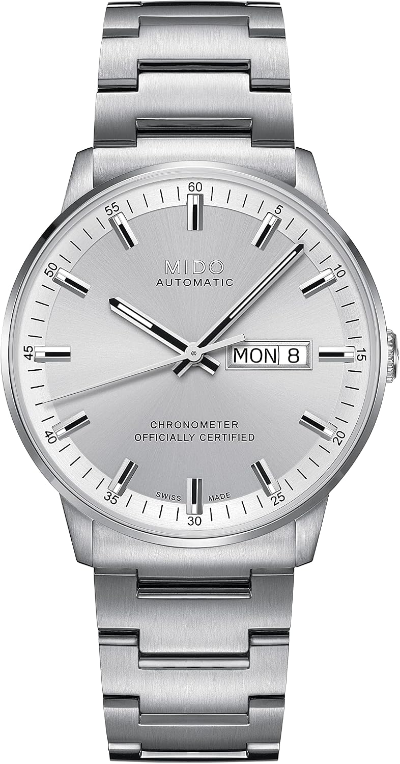 MIDO Commander Chronometer - COSC Certified Swiss Automatic Watch for Men - 40mm Stainless Steel Case