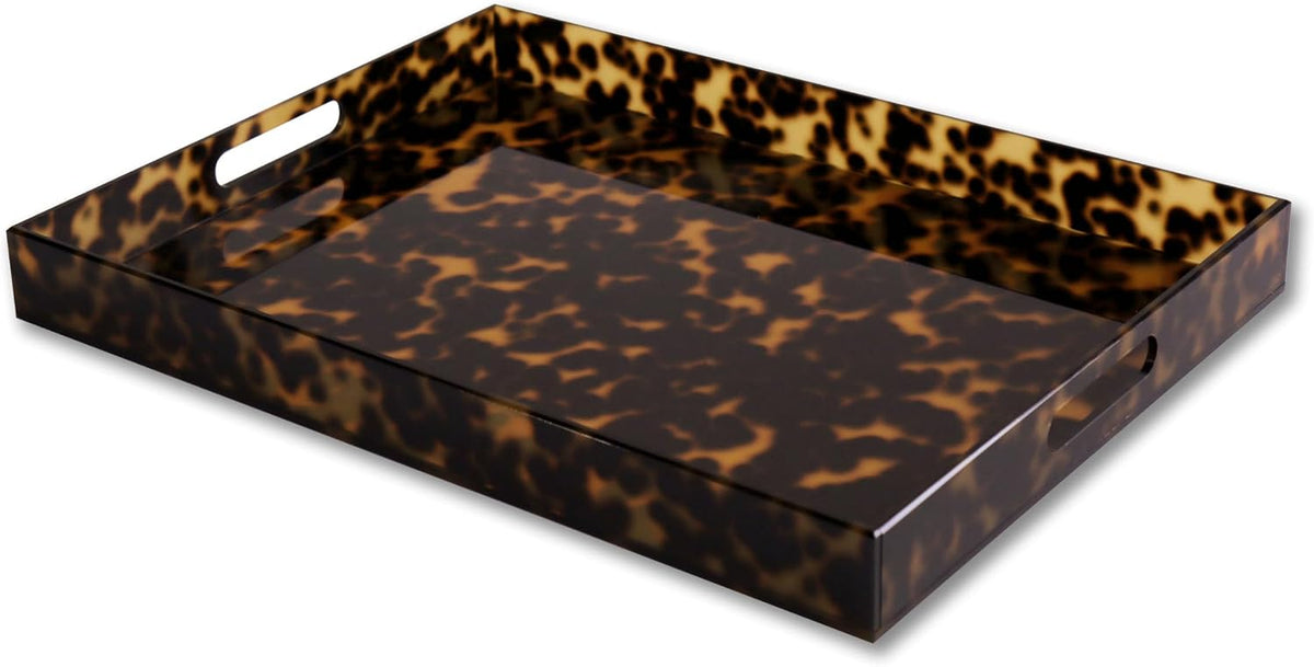 Beatriz Ball VIDA Acrylic Tortoise X-Large Tray with Handles