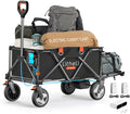 Litheli Electric Wagon Cart with 2 Batteries & Charger, All-Terrain Wheels & Variable Speed | 200L Capacity, 300 lbs Heavy-Duty Utility Wagon for Camping Beach Garden Shopping, Black