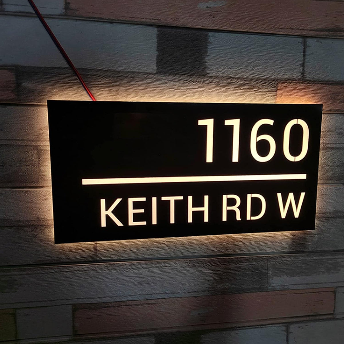 House Numbers, LED Lighted House Number Light, 3D Floating Stainless Steel LED Address Number Modern Look Large Scale House Number (16x8inch, Green)