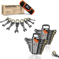 SUZUME 8PCS SAE Stubby Wrenches Set & 24PCS Metric and SAE Flex Head Ratcheting Wrench set 6PCS (8-19mm)