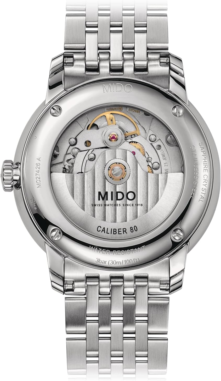 MIDO Baroncelli Big Date - Swiss Automatic Watch for Men - White Dial - Case 40mm - M0274261101800