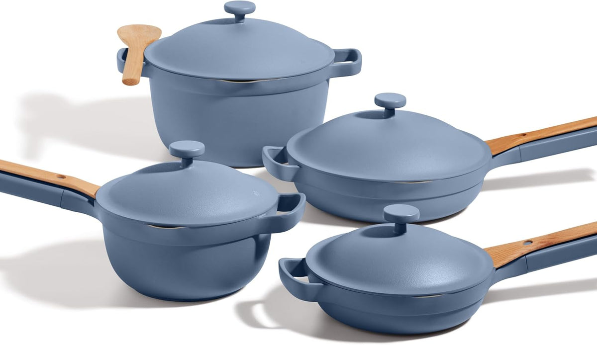 Our Place Cookware Set - 13-Piece Kit Including the Always Pan, Perfect Pot and Spatulas | Multifunctional, Toxin-Free Nonstick | Heat Safe up to 450°F | Oven, Stove, Induction Compatible | Blue Salt