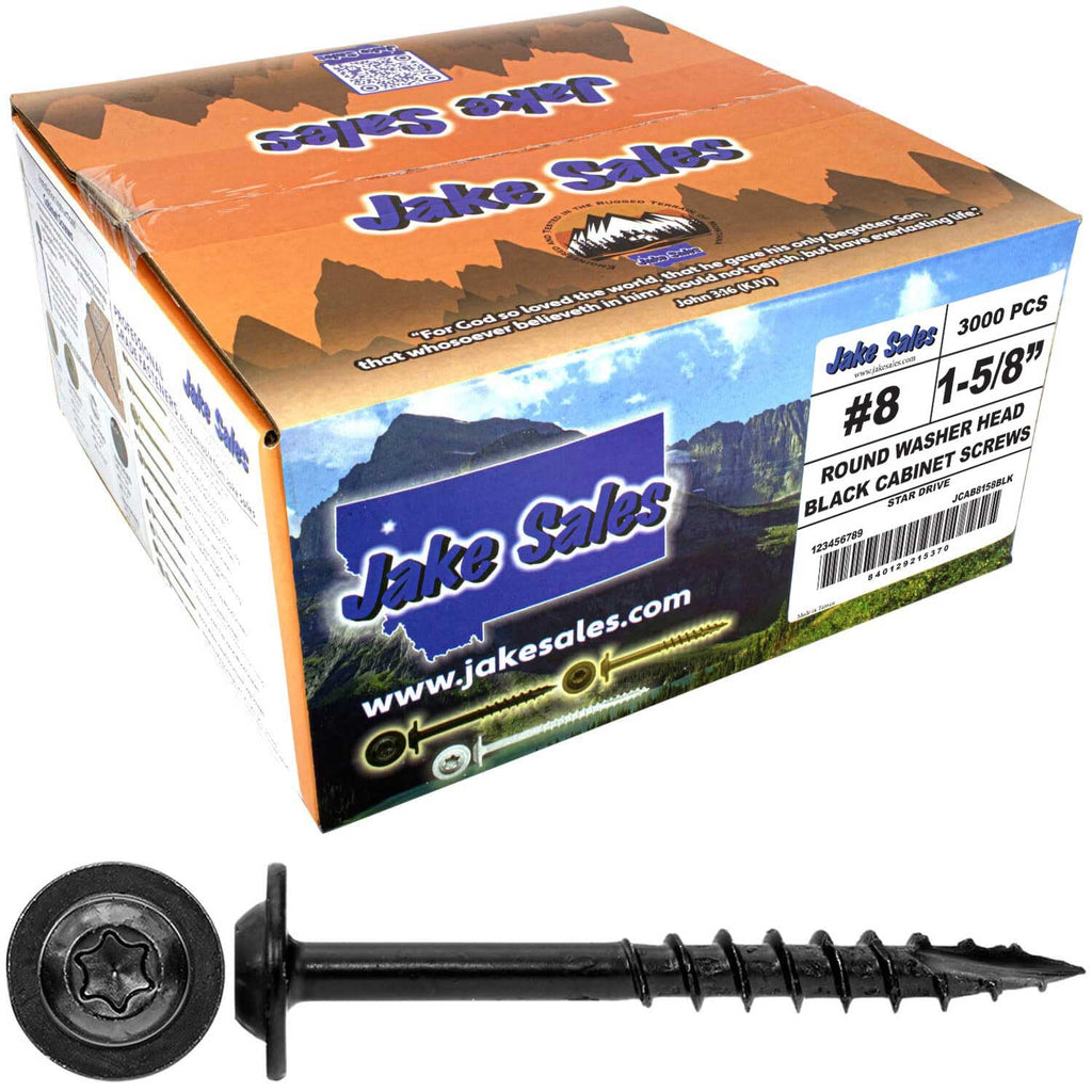 #8 x 1-5/8' Round Washer Head Truss Head Screw. Torx/Star Drive Head Wood Screws. Multipurpose Cabinet, Furniture, Siding and Trim and General Construction - 19 Pounds ~3000 Screws