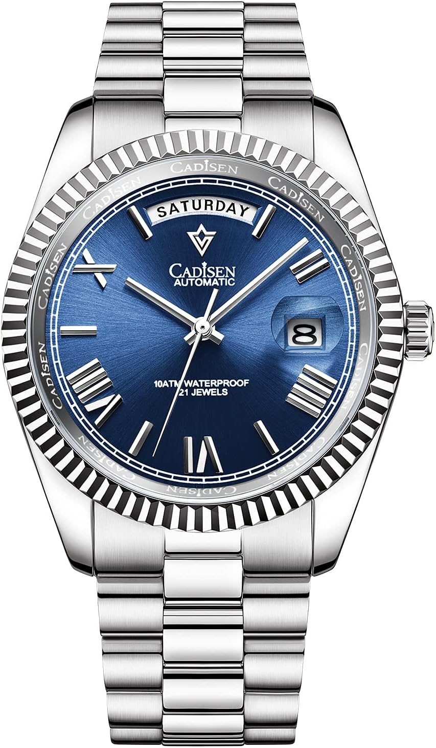 CADISEN Men's Automatic MIYOTA 8285 Mechanical Watch Casual Watches for Men Waterproof Sapphire