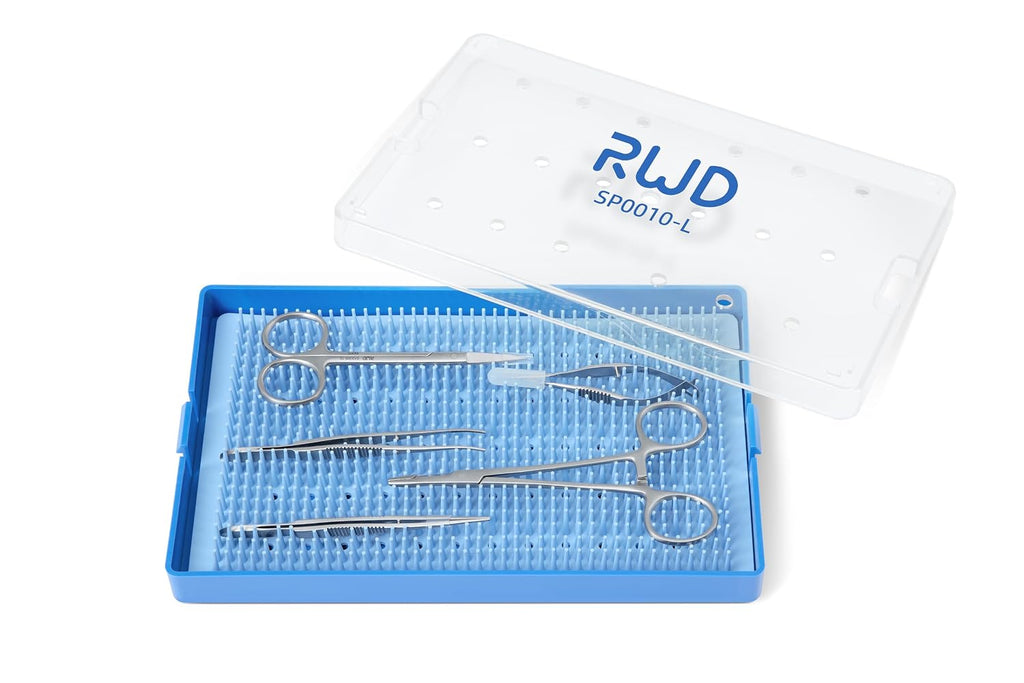 RWD Premium Surgical Dissection Kit - 5 PCS Stainless Steel Instruments for Medical, Anatomy, Biology and Veterinary Students, Faculty with Sterilization Trays (SP0010-L)