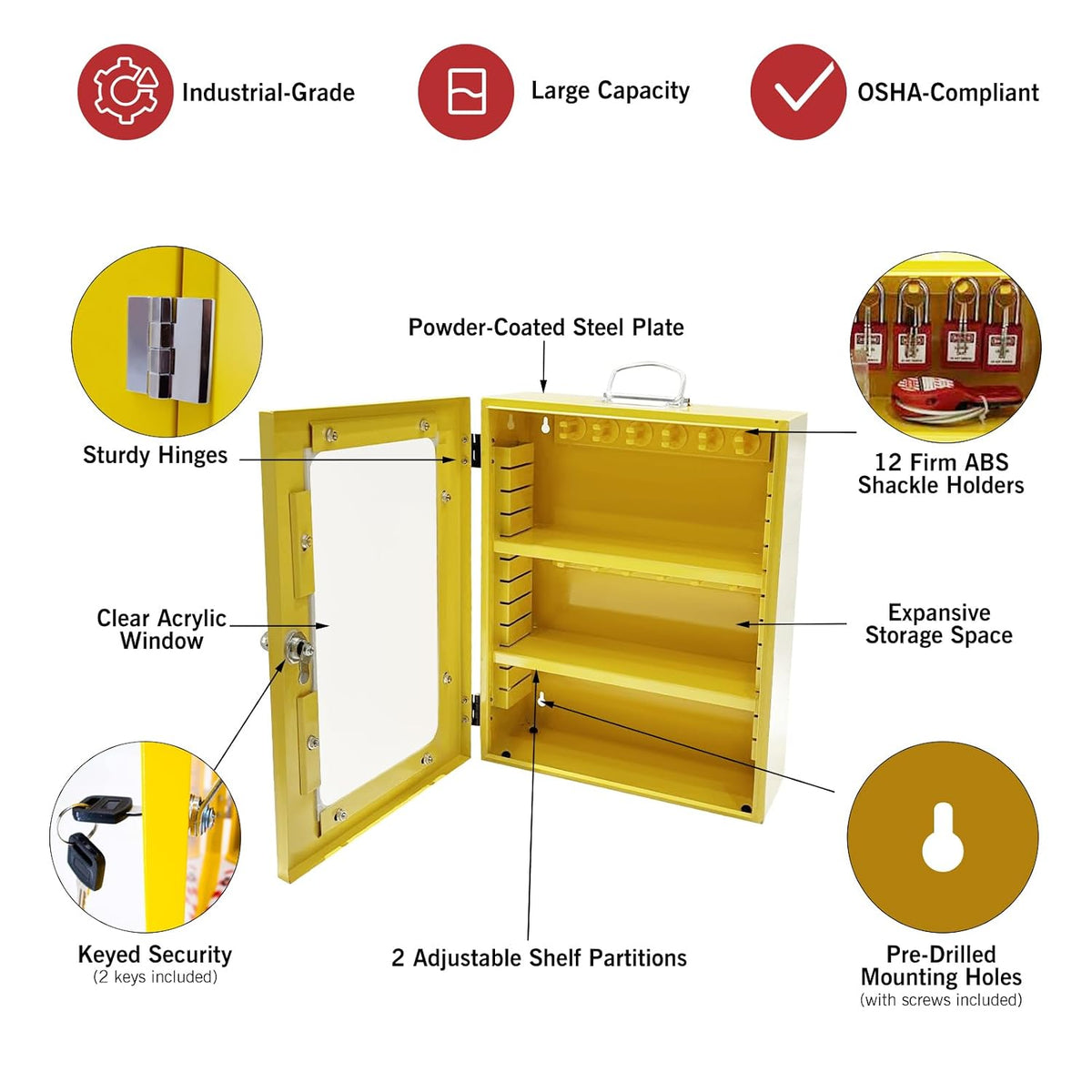 BULANGD 120 Pieces Lockout Tagout Station Loto Kit, Safety Padlocks, Lockout Hasp, Lock Out Tags, Circuit Breaker Lock, Cable Lock, Plug Lock Lockout Tagout Cabinet