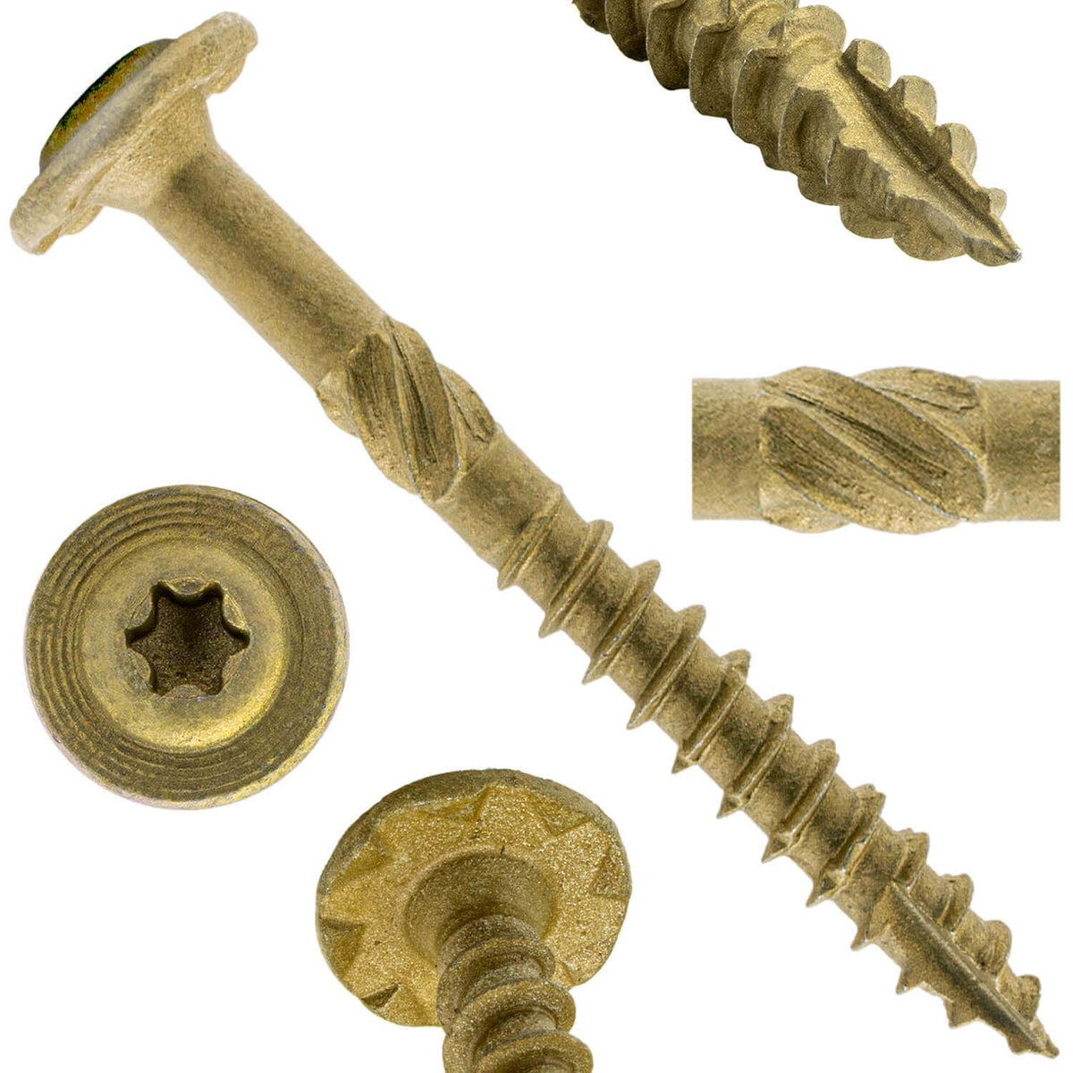 Jake Sales #14 x 5 Construction Lag Screw - Torx/Star Drive Heavy Duty Structural Lag Screw - Exterior Coated - ACQ Compatible - Modified Truss Washer Head. (10 x 100 Count CASE -1,000 Screws)