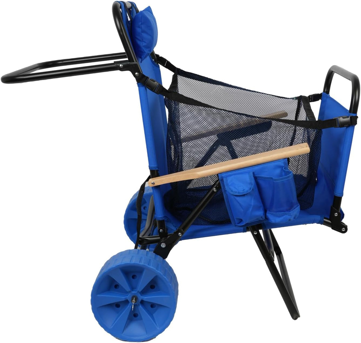 Beach Cart Chairs with Wheels 2 in 1 Foldable Beach Lounge Chair with Integrated Wagon Pull Cart Perfect for Backyard Pool or Picnic