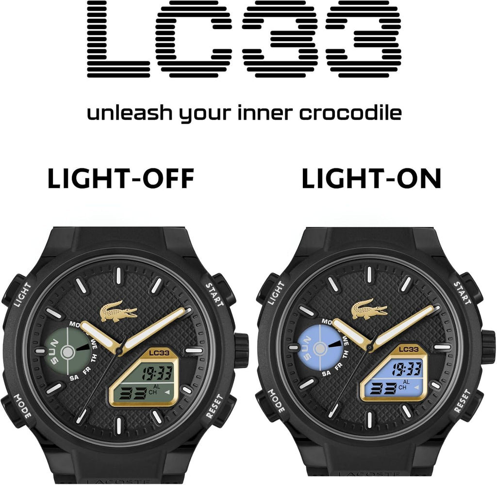 Lacoste LC33 Women's Analog-Digital Quartz Watch with Chronograph, Alarm and Calendar