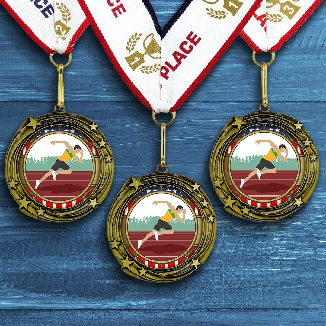All Quality Stars Design Track and Field Medal (Male) - 1st, 2nd, 3rd Place