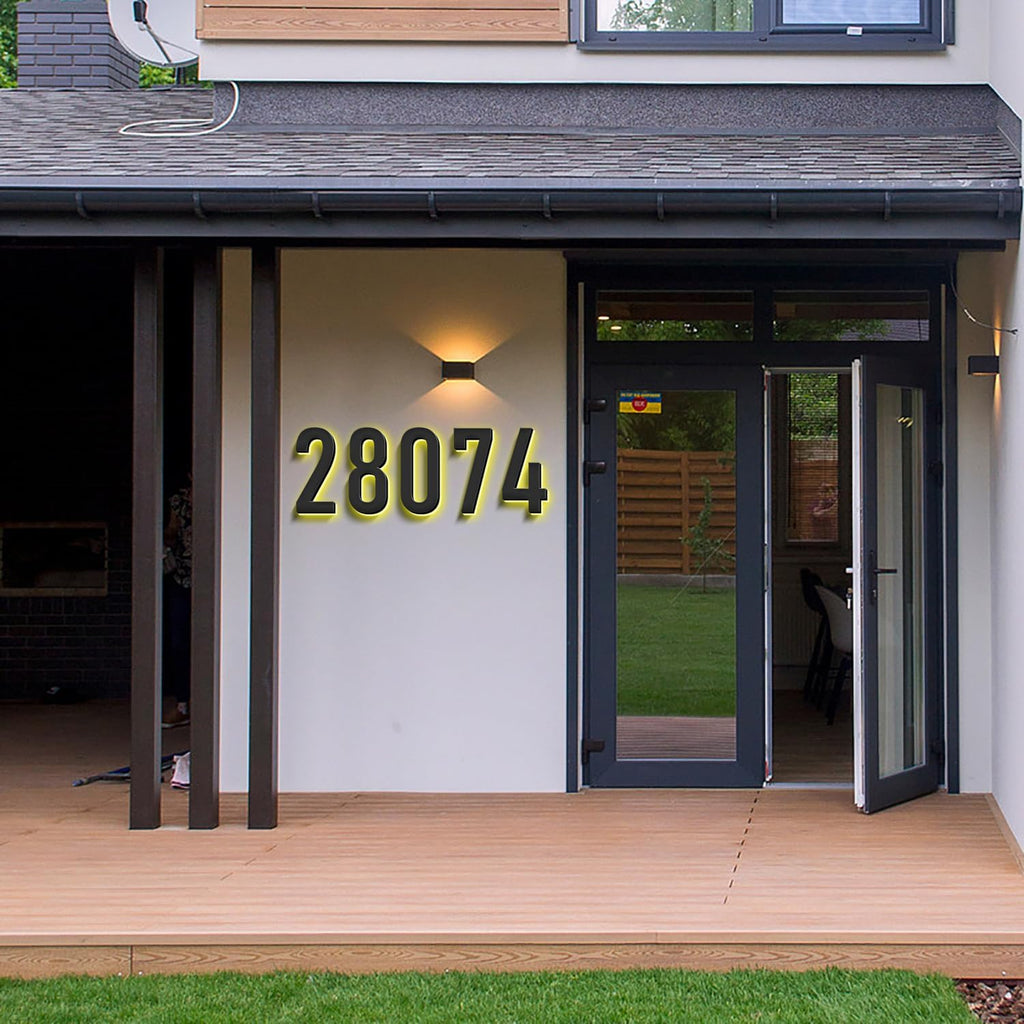 Illuminated House Address Numbers Signs, Up-Scale Modern Look, Backlit LED Illuminated Home Address Number, Stainless Steel Lighted House Numbers For Outside,20 Inch/500mm,2