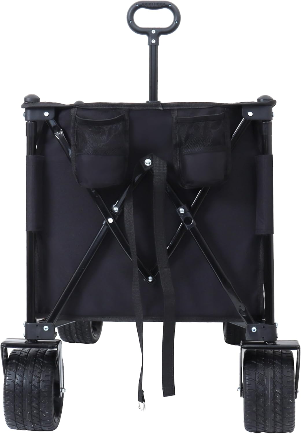Foldable GCart with Heavy Duty Wheels 480lbs Load Capacity, Portable Utility Wagon for Camping, Sports, Groceries, Black