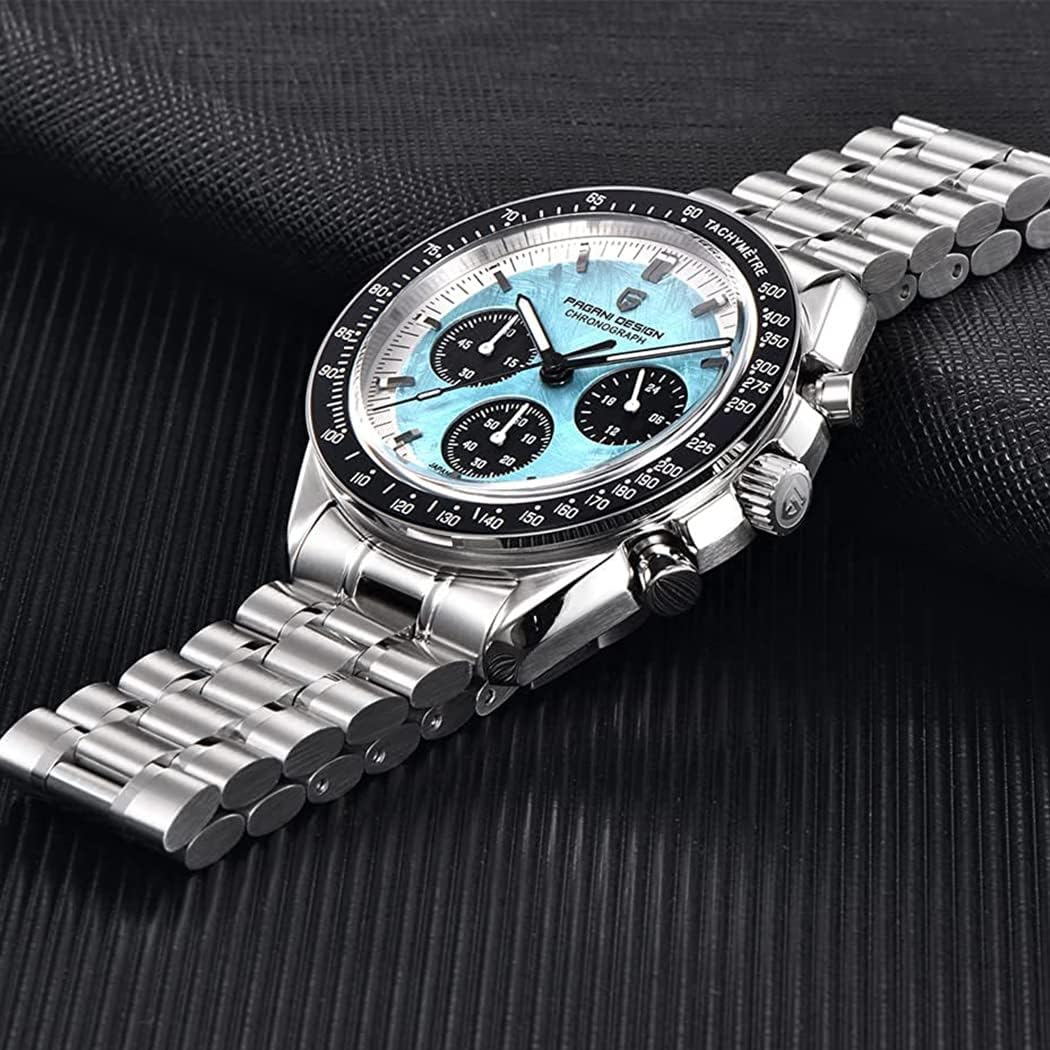 Pagani Design 1701 V3 Men's Chronograph Quartz Dial 40mm VK63 Movement Stainless Steel Mirror Sapphire Watch 100 Meter Water Resistant Sport Watch