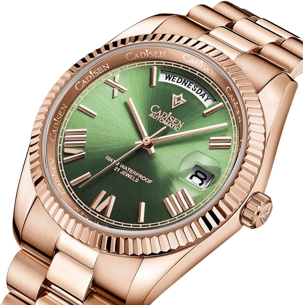 CADISEN Men's Automatic MIYOTA 8285 Mechanical Watch Casual Watches for Men Waterproof Sapphire