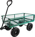 Green Wagon Cart with Solid Wheels, Heavy Duty Wagon, Utility Garden Cart for Sports Outdoor Wagon for Sports Beach Camping,Beach Cart with Wheels 37' L x 19.48' W x 40' H