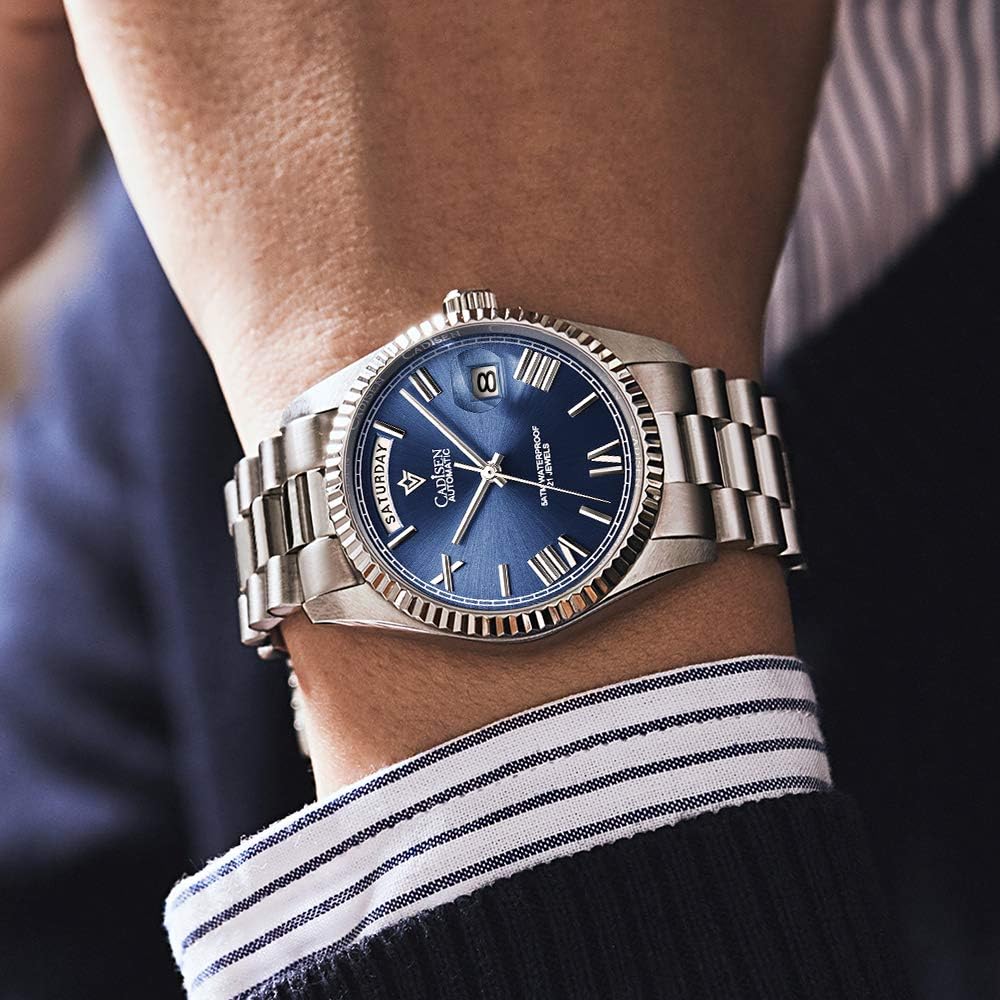 CADISEN Men's Automatic MIYOTA 8285 Mechanical Watch Casual Watches for Men Waterproof Sapphire