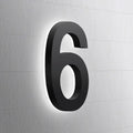 LED Illuminated House Numbers,Matte Black, Modern Address Signs Lighted Plaque For Outdoor Indoor.