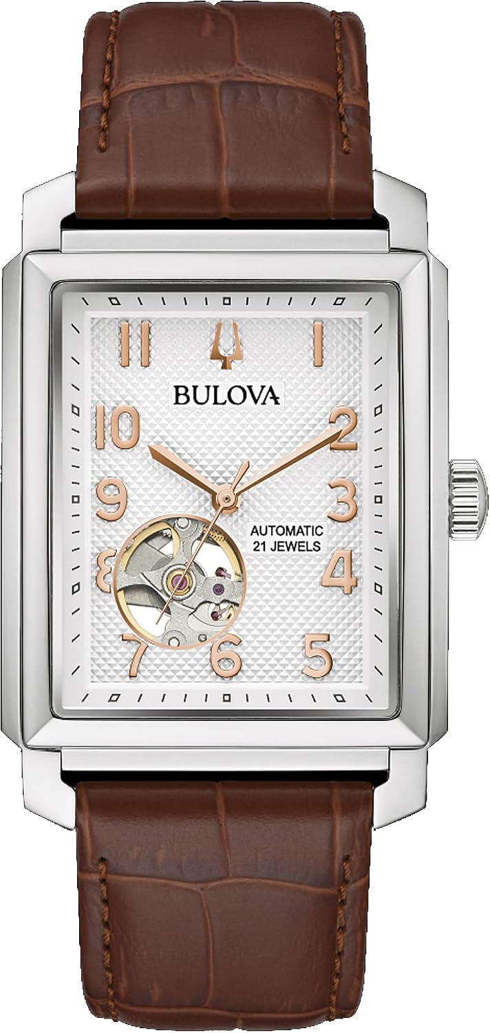 Bulova Automatic Watch 96A268, Brown, Strap.