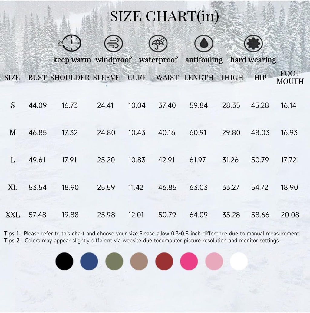 Yousify Womens Snow Suits Winter Ski Suit Onesie Outdoor Sports Waterproof Snowsuit Removable Faux Fur Collar Coat Jumpsuit