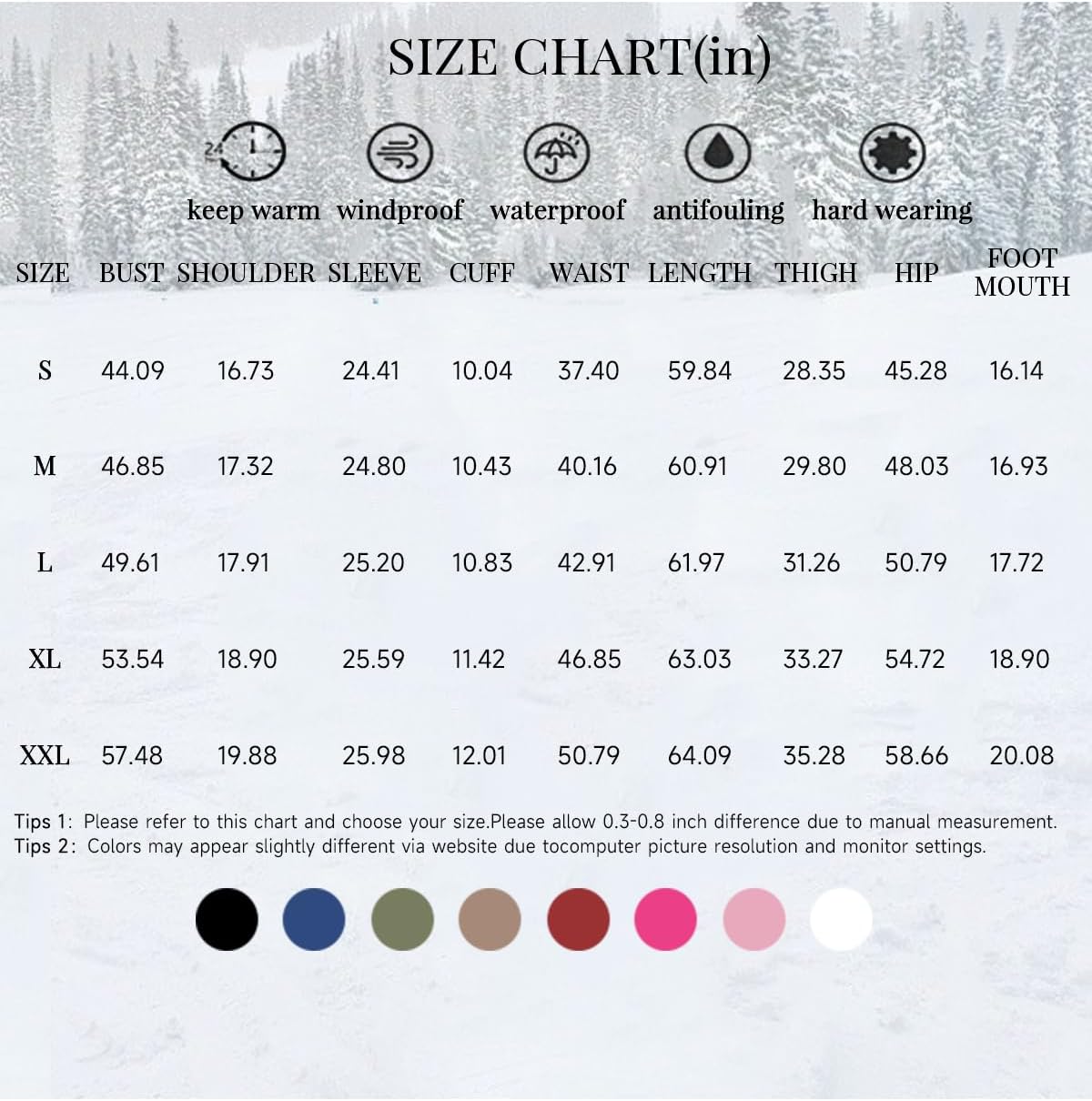 Yousify Womens Snow Suits Winter Ski Suit Onesie Outdoor Sports Waterproof Snowsuit Removable Faux Fur Collar Coat Jumpsuit