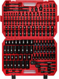 MIXPOWER 153 Pieces 1/4'&3/8'&1/2' Drive Mechanic Tool Set,Metric/SAE,6-Point,Deep and Shallow Sockets,Impact Universal Joint Swivel Sockets,Impact Socket Extension Bar