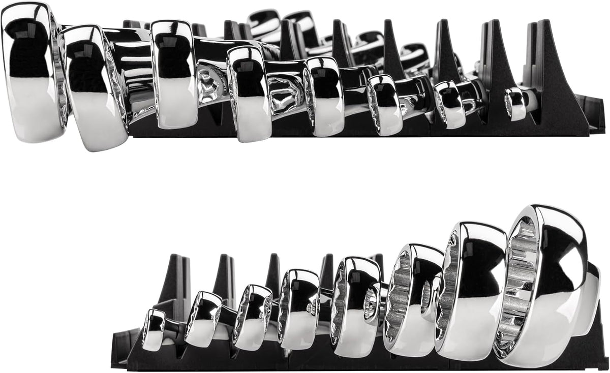 TEKTON 45-Degree Offset Box End Wrench Set with Modular Organizers, 8-Piece (1/4-1-1/4 in.) | WBE95102