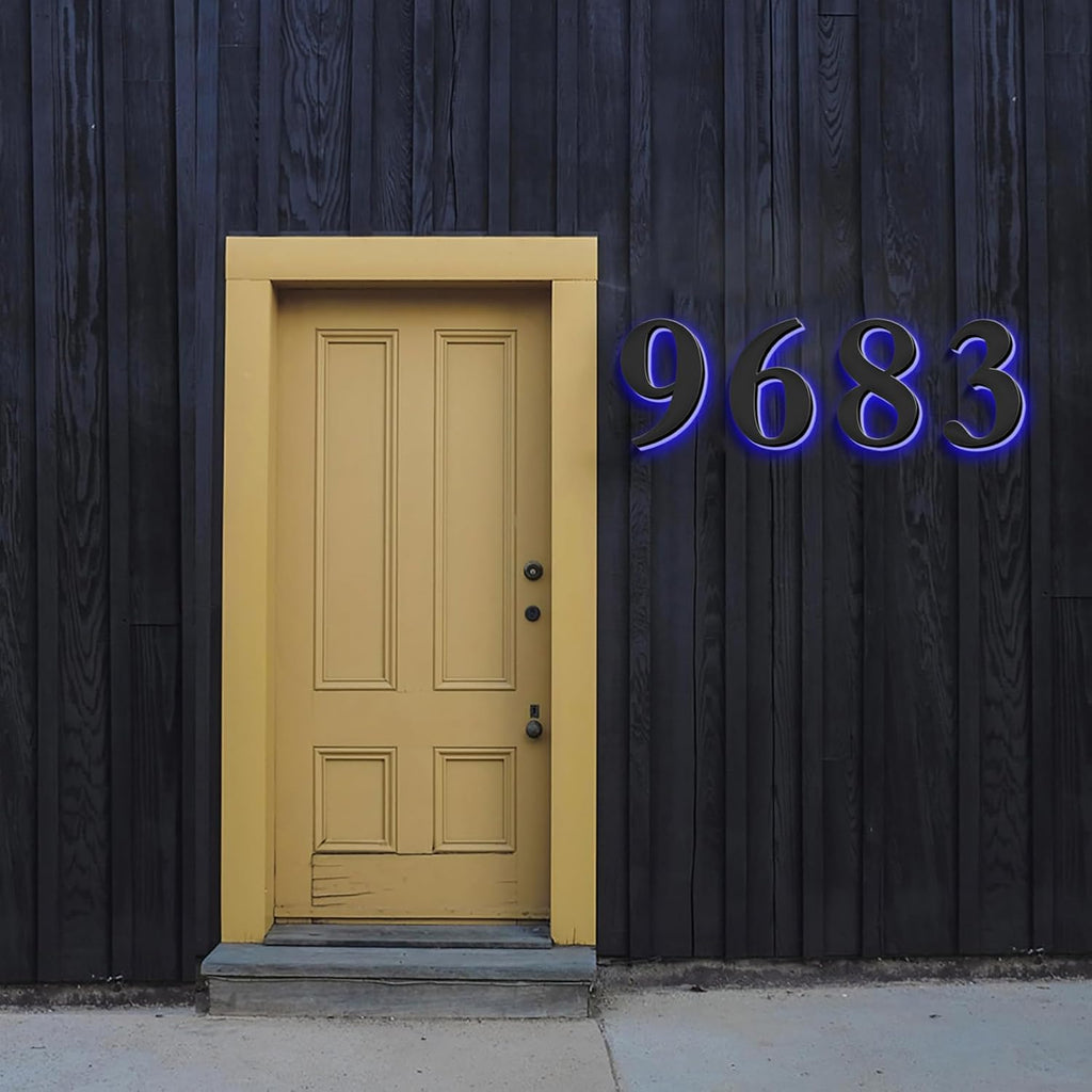 Backlit Lighted LED Home Address Numbers, Stainless Steel House Address Signs, Modern Illuminated LED House Numbers, Lighted House Numbers For Outside,20 Inch/500mm,0