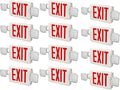 12 Packs LED Exit Sign with Emergency Lights and Back Up Batteries-UL Standard Red Emergency Exit Sign Lighting,Emergency Lights for Business.