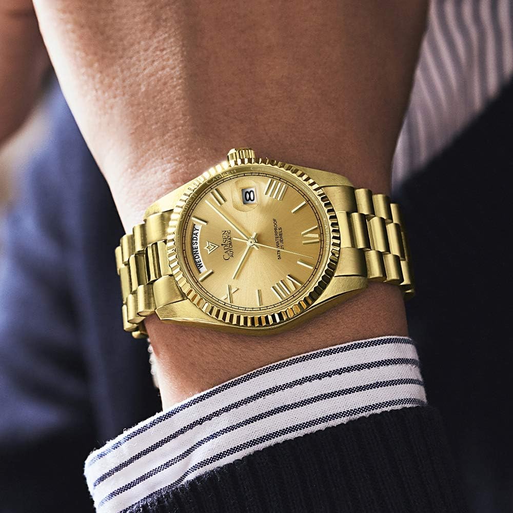 CADISEN Men's Automatic MIYOTA 8285 Mechanical Watch Casual Watches for Men Waterproof Sapphire