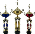 Express Medals Various Sport Giant 54 Inch Tall 19 Inch Wide 4 Post Column Gold Red or Blue Trophy Cup Award Includes Attached Plate with up to 5 Lines of Your Custom Engraved Text. Weighs 11 lbs.