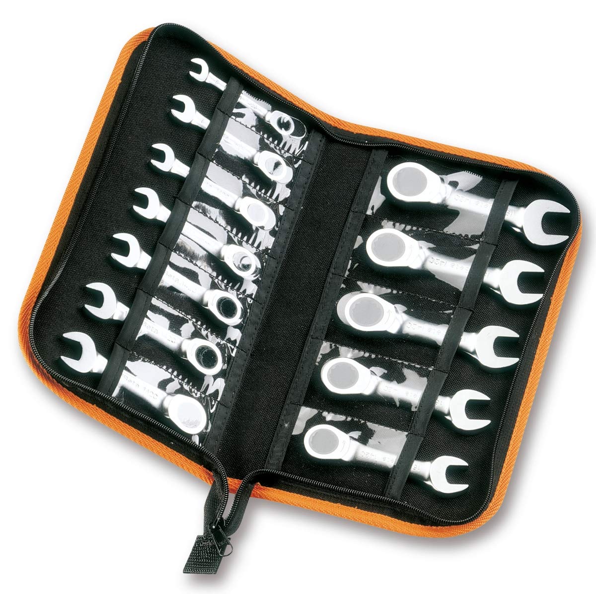 Beta 142 Short Series, Set of 12, 12-Point Ratcheting Combination Wrenches, Stubby, Metric 8mm-19mm