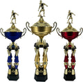 Express Medals Various Sport Giant 54 Inch Tall 19 Inch Wide 4 Post Column Gold Red or Blue Trophy Cup Award Includes Attached Plate with up to 5 Lines of Your Custom Engraved Text. Weighs 11 lbs.