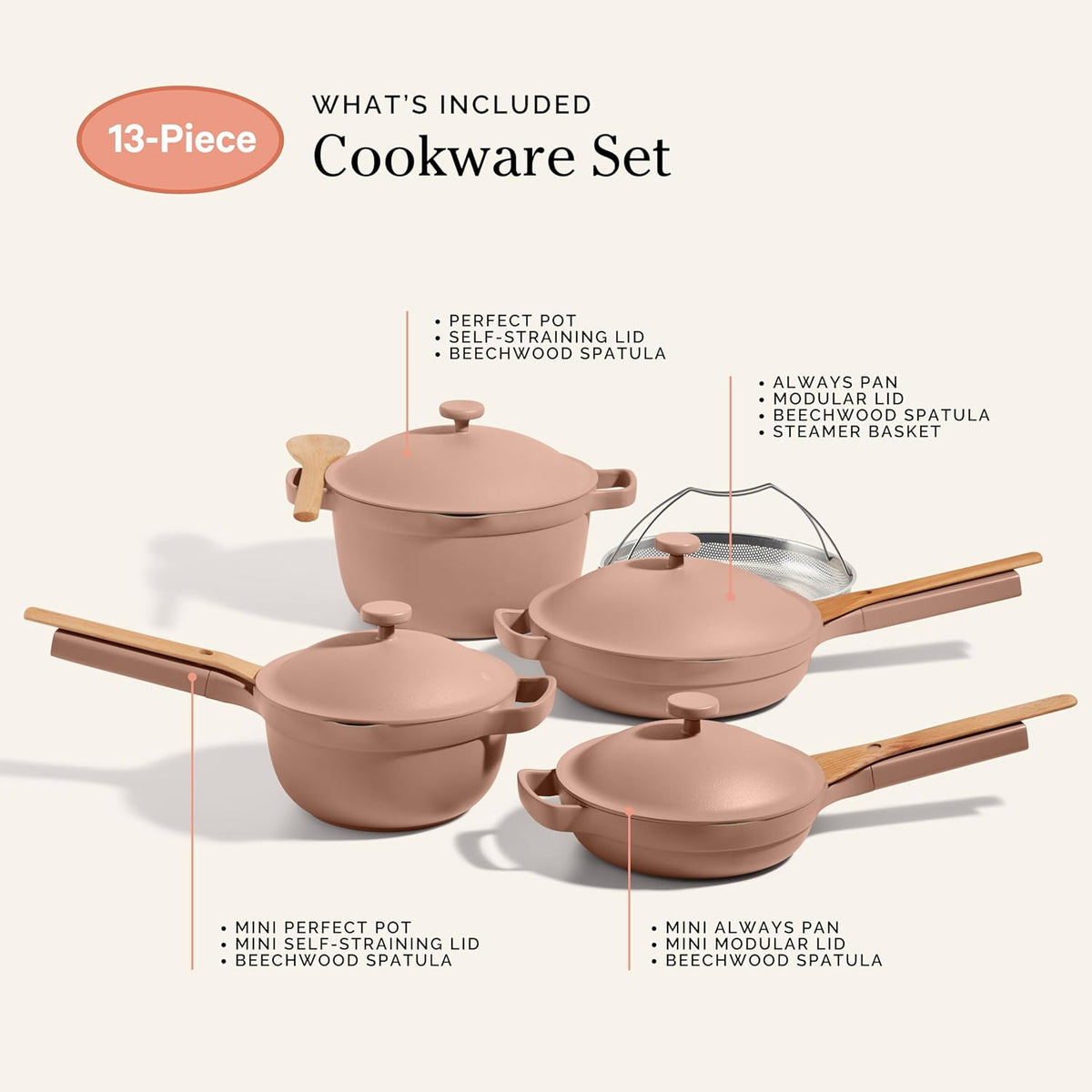 Our Place Cookware Set - 13-Piece Kit Including the Always Pan, Perfect Pot and Spatulas | Multifunctional, Toxin-Free Nonstick | Heat Safe up to 450°F | Oven, Stove, Induction Compatible | Spice