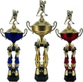 Express Medals Various Sport Giant 54 Inch Tall 19 Inch Wide 4 Post Column Gold Red or Blue Trophy Cup Award Includes Attached Plate with up to 5 Lines of Your Custom Engraved Text. Weighs 11 lbs.