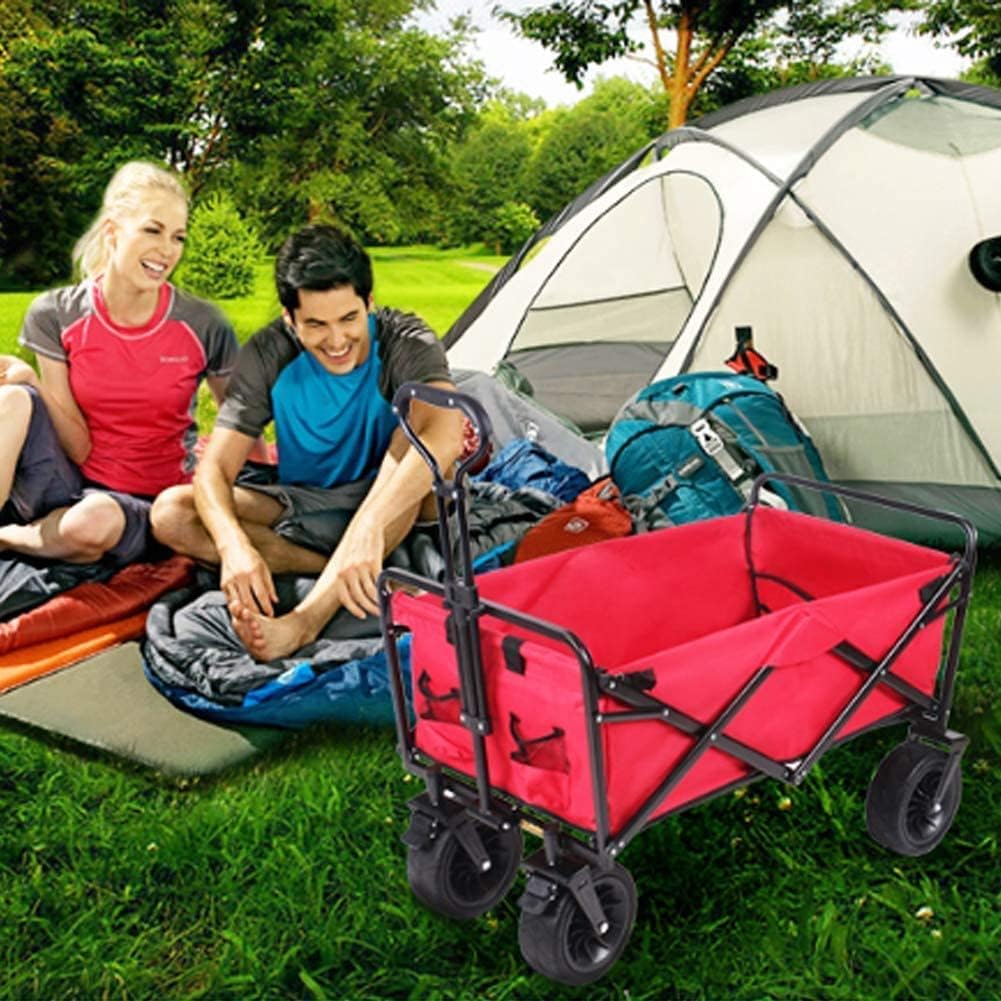 Coapsible Folding Outdoor Garden Utility Wagon with Cover Bag Heavy Duty Portable Hand Cart Beach Transport Troey for Camping ping Sports (Color : Camouflage)