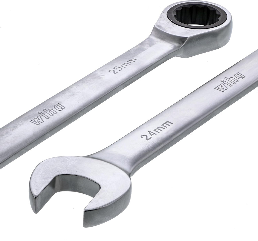Wiha 30392 31-Piece Ratcheting Wrench Set – SAE & Metric, 12-Point Box and Open Ends, Full Drawer Tray