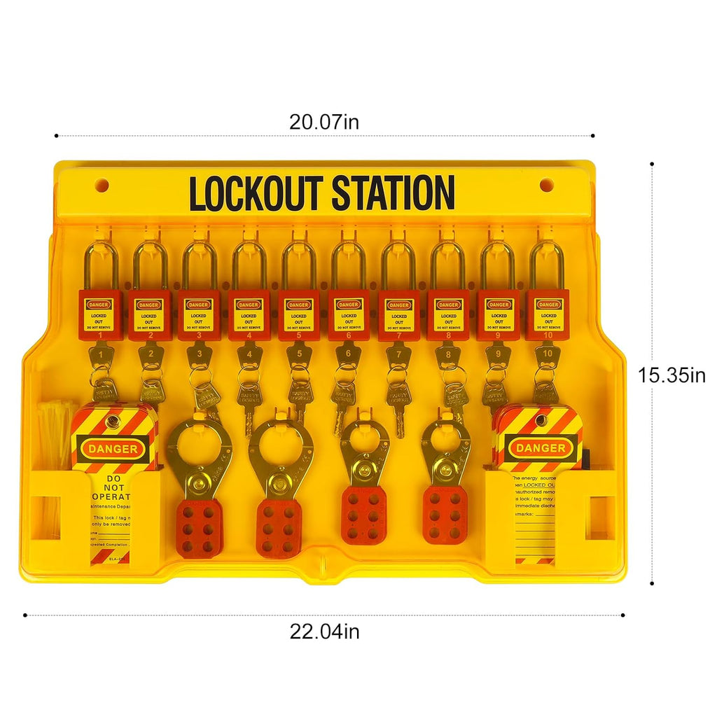 Lockout Tagout Station,Covered Group Lockout Station Lockout Tagout Kit,Loto Safty Padlock Loto Hasp Lockout Tag Lock Out Set of 76,Safety Tools for Industrial,Electric Power,Machinery Tool