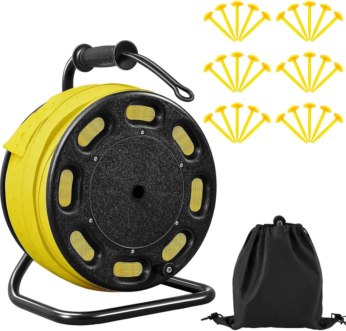 Shimeyao 328 ft Field Marking Tape Kit Stretchable Sports Boundary Rope with Ground Stakes Portable Durable Court Line Marker for Soccer Football Beach Volleyball Badminton Outdoor