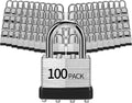 Padlocks Keyed Alike, Pack of 100, Laminated Steel Keyed Lock (1-9/16', 40mm), Padlocks with Same Key, Normal Shackle, for Toolbox, Locker & StorageUnit or More