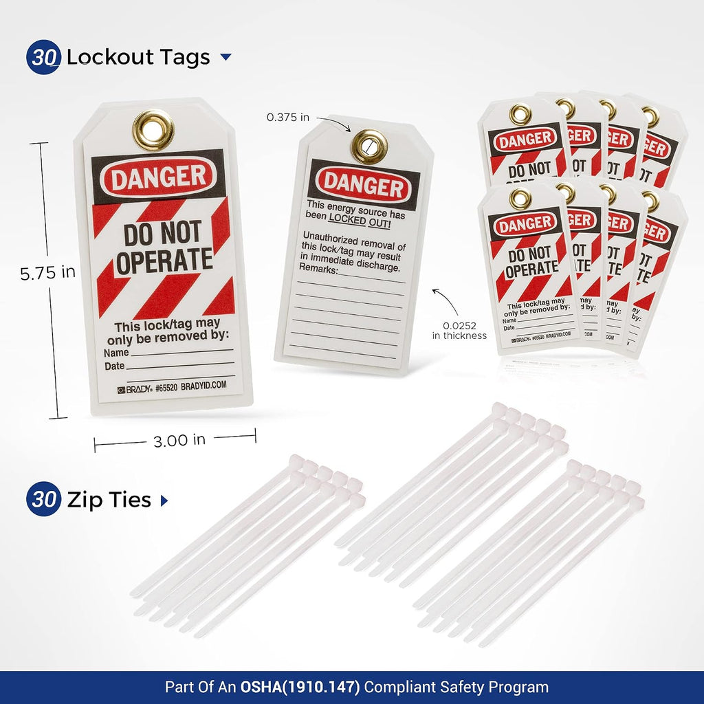 BRADY Lockout Tagout Station with Loto Devices Tag Out Kit Board Includes 24 Keyed Different Safety Lock Set, 4 Hasps for Padlocks. 30 Do Not Operate Tags for Lockout Safety Supply - 153687, Yellow