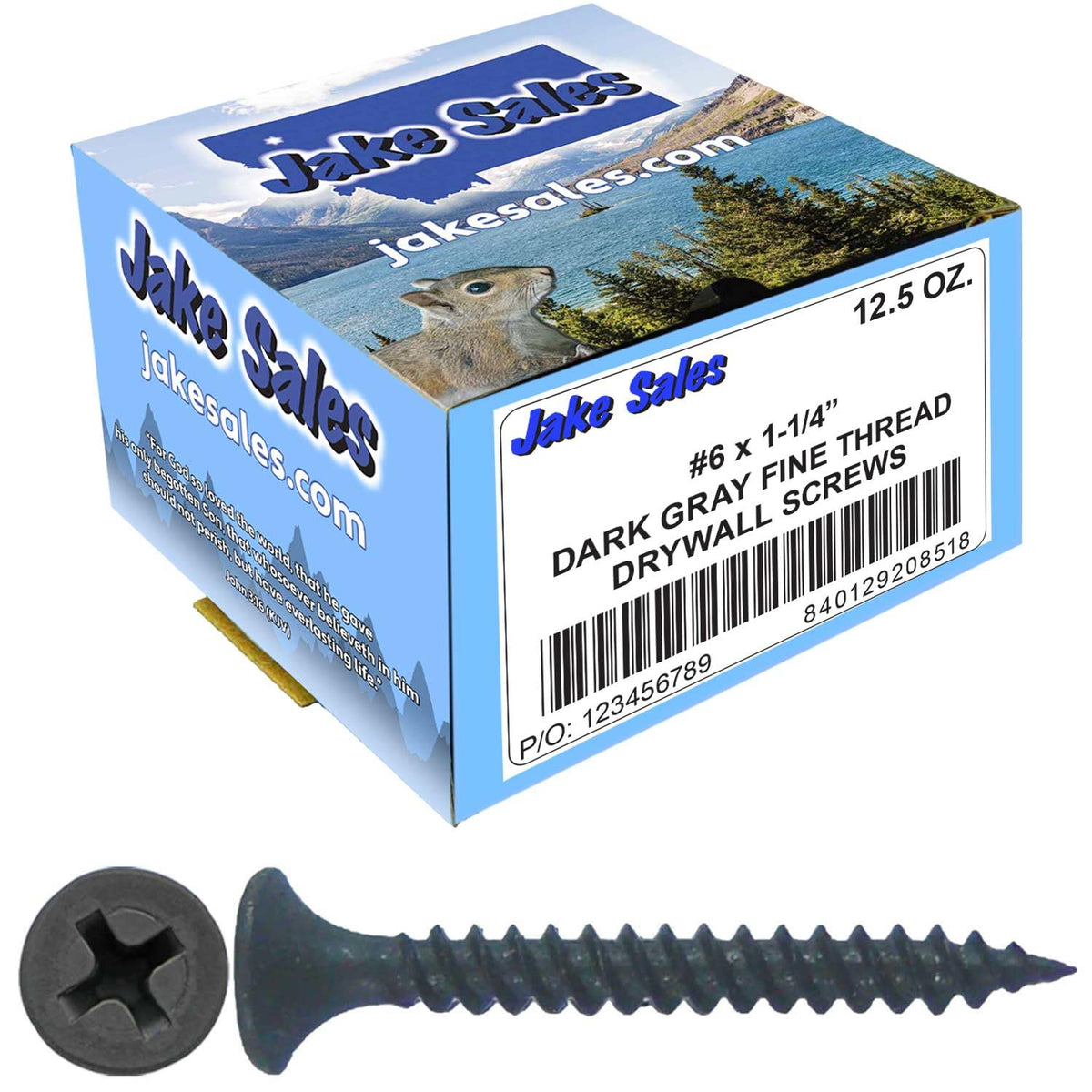 #6 x 1-1/4' Gray Phosphate - FINE Thread Drywall, Gypsum Board, Sheet Rock, Plasterboard Screws. CASE Qty 42 Boxes - 9,030 Screws
