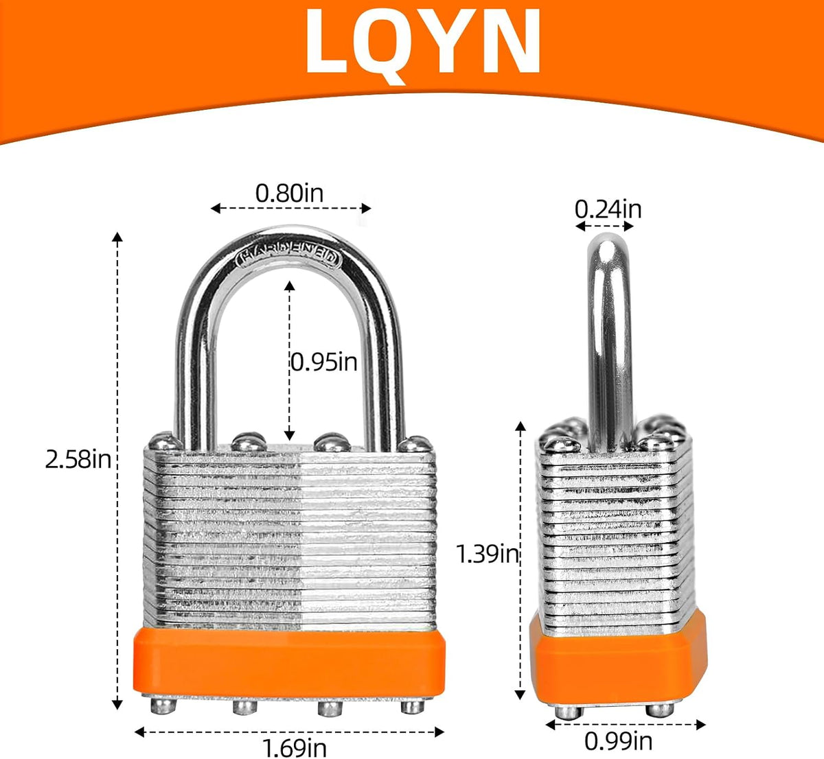 Padlocks with Same Key, LQYN 48 Pcs Laminated Keyed Padlock (1-9/16', 40mm), Keyed Alike Locks, Normal Shackle, for Storage Locker, Hasp Latch, Toolbox, Sheds