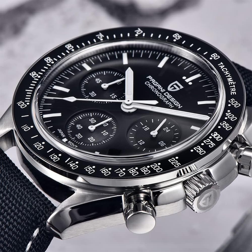 Pagani Design 1701 V3 Men's Chronograph Quartz Dial 40mm VK63 Movement Stainless Steel Mirror Sapphire Watch 100 Meter Water Resistant Sport Watch
