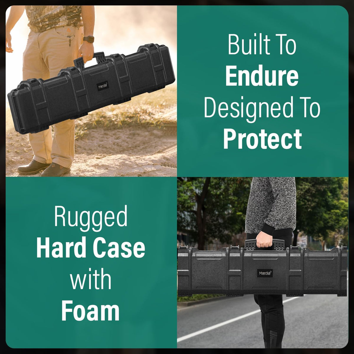 Merdia Gun Case Precision Hard Locking Rifle Cases Ultra Protective Case Intensive Convoluted Foam Shot Gun Case | AR Accessories | Rifle Bag | Hard Gun Cases for Rifles | Shotgun Case