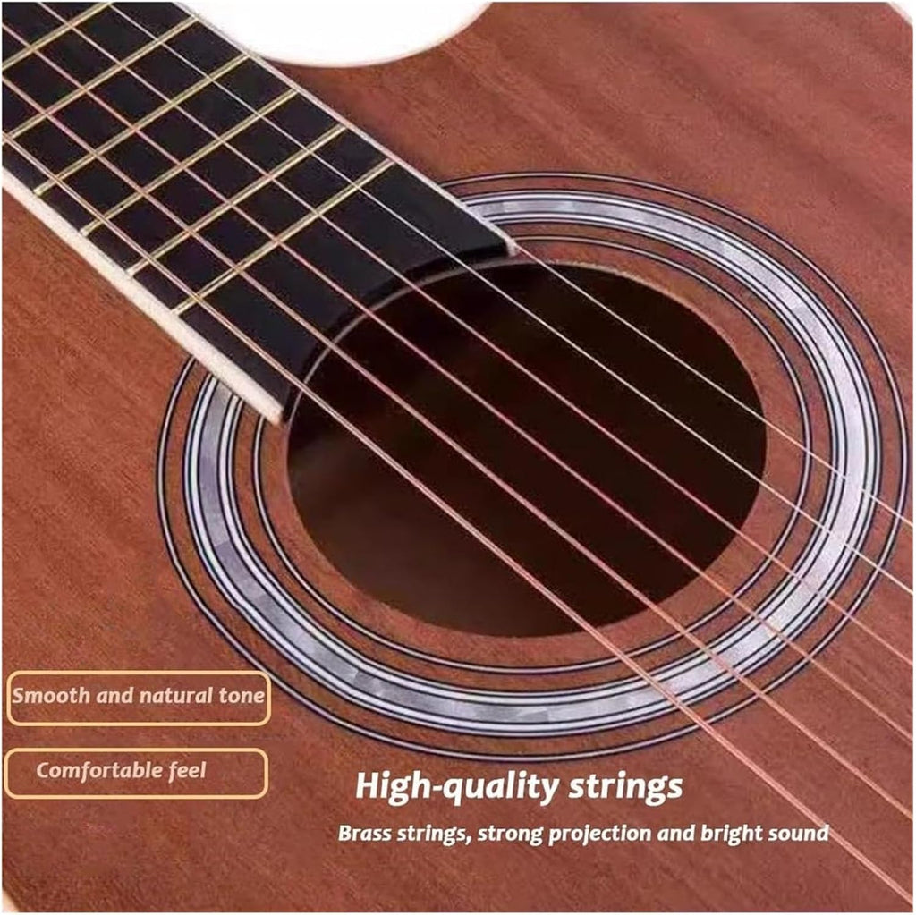 MXL&LJB Steel-String Acoustic Guitar, Full Size Cutaway Acustica Guitarra Bundle Kit for Adults & Players(Retro)