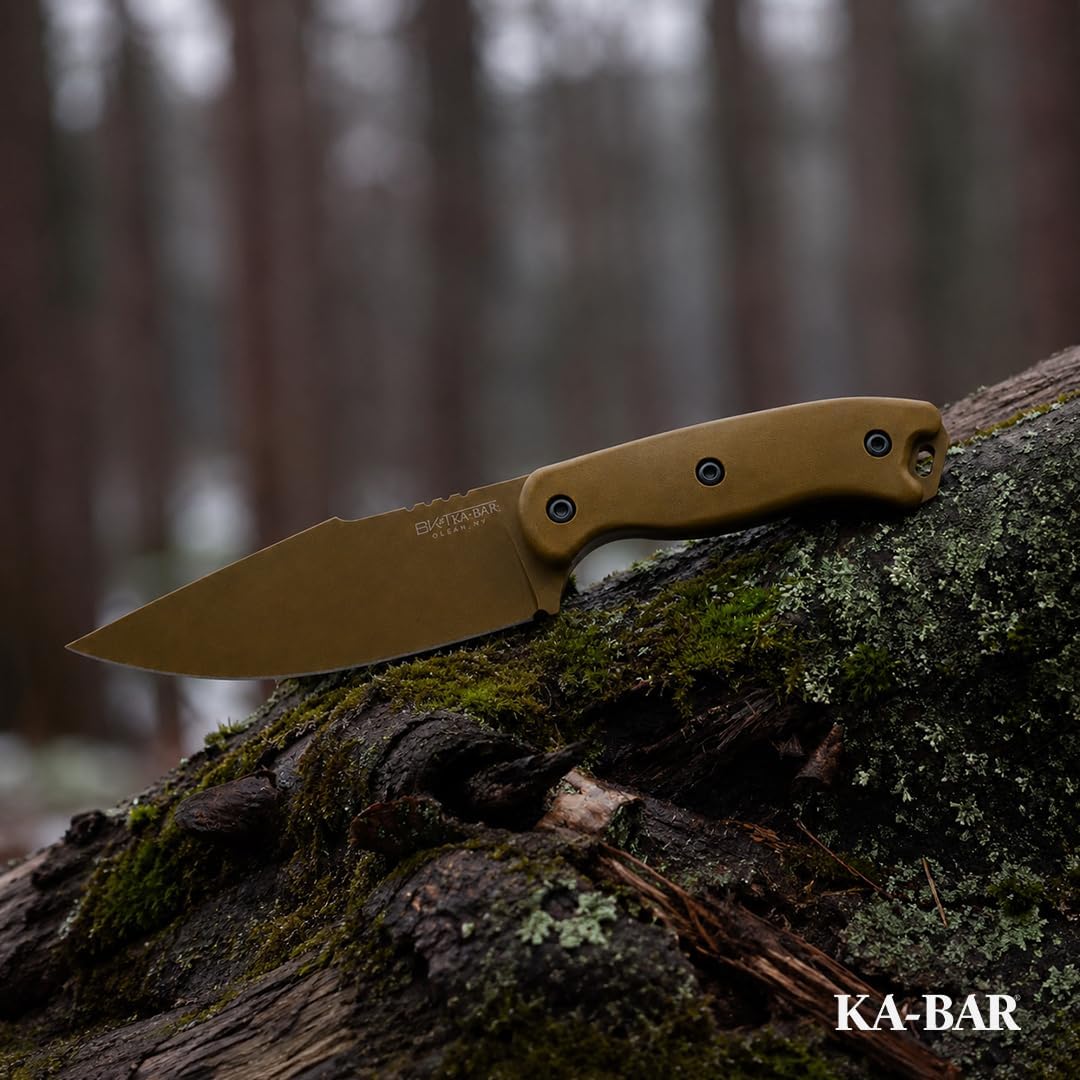 KA-BAR BK18 Becker Harpoon Fixed Blade Knife 4.562' Drop Point 1095 Cro-Van Flat Dark Earth Blade Ultramid Handle Flat Dark Earth
