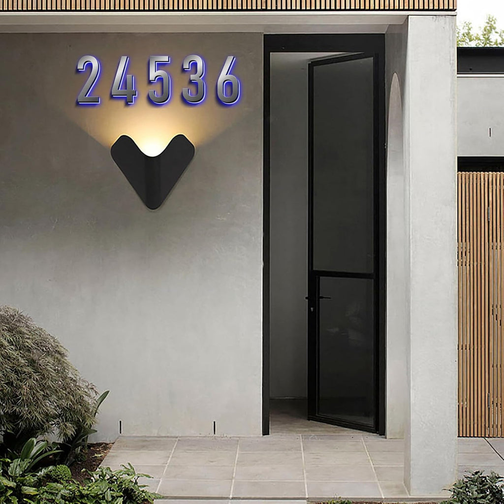 Backlit Illuminated LED Address Numbers, House Number Signs Lighted Plaque, Stainless Steel Lighted House Number For Outdoor.,20,5