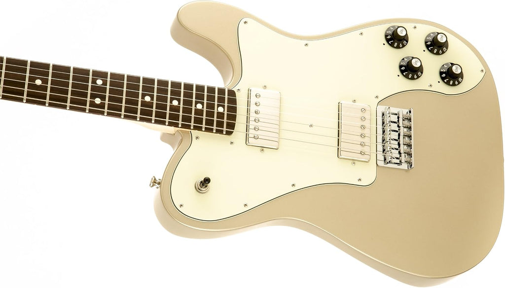 Fender Chris Shiflett Deluxe Telecaster Electric Guitar, with 2-Year Warranty, Shoreline Gold, Rosewood Fingerboard